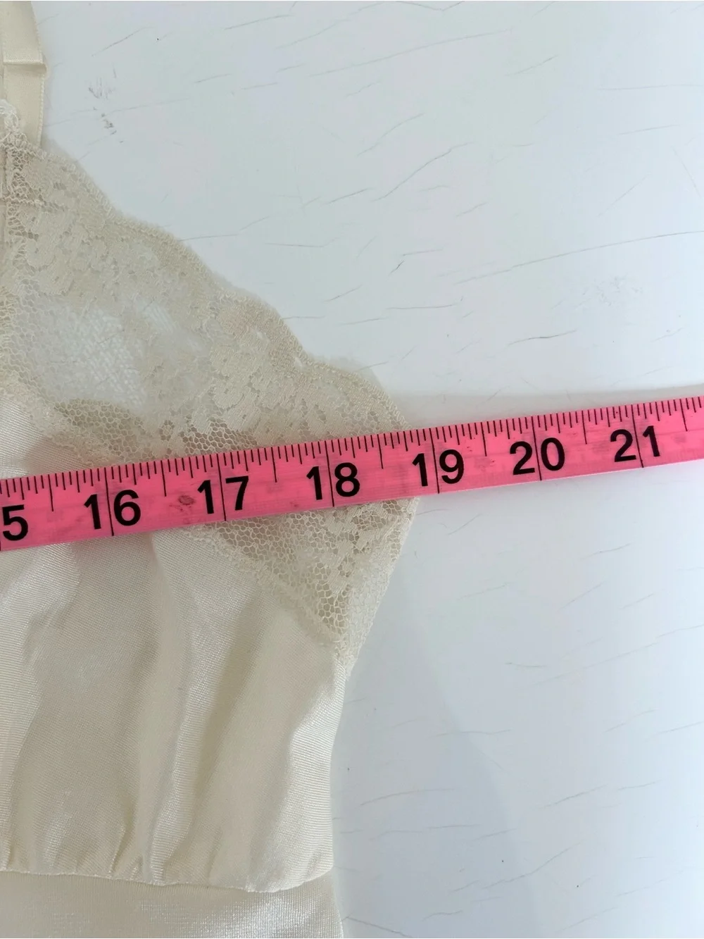 Vintage Mel Lin Cream Lace Trim Slip Dress Nylon Adjustable Straps S/M (Tag 42) - Picture 10 of 12